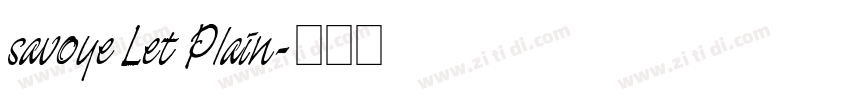 savoye Let Plain字体转换